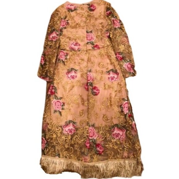 Wow Luxury Runway Glamorous Roses Lace Party Prom Cocktail Evening Wedding Dress - Picture 12 of 12